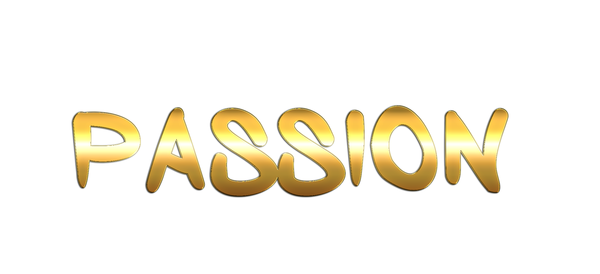 WORD PASSION gold text effects art typography PNG images free